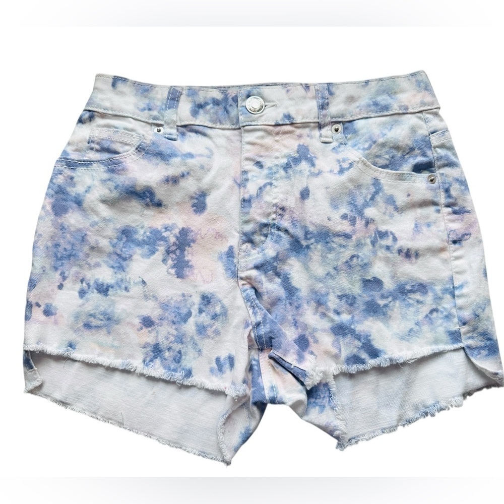 #68 Wild Fable High Rise Tye Dye Raw Hem Shorts in Purple Combo - Picture 3 of 6